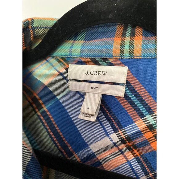 J.Crew Flannel Plaid Button Down "Boy" Style Women's Size 2 - Picture 4 of 4